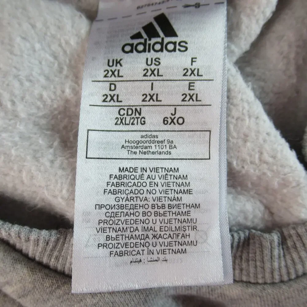 Adidas Sweatshirt Mens Size 2XL Gray Casual Athletic Fleece Cozy Active Sports